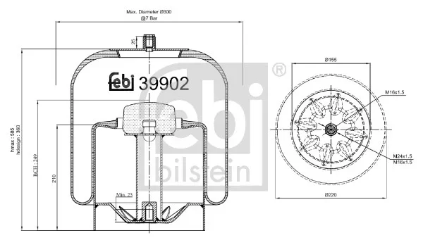 Mech, pneumaticke odpruzeni FEBI BILSTEIN 39902
