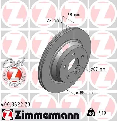 Brzdový kotouč ZIMMERMANN 400.3622.20