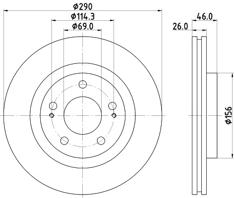 Brzdový kotouč HELLA 8DD355118-791