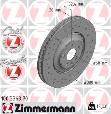 Brzdový kotouč ZIMMERMANN 100.3363.70
