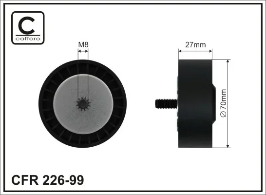 Vratna/vodici kladka, klinovy zebrovy remen CAFFARO 226-99