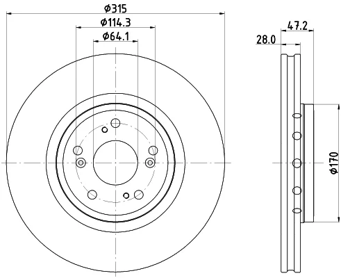 Brzdový kotouč HELLA 8DD355125-321