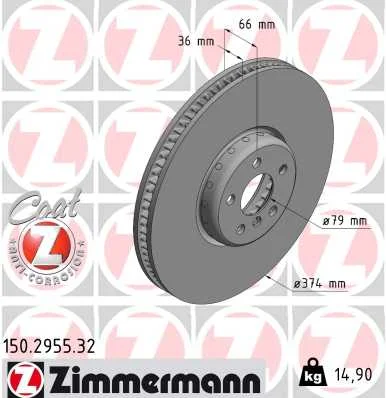 Brzdový kotouč ZIMMERMANN 150.2955.32