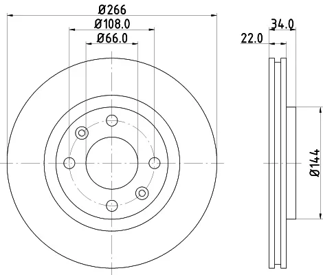 Brzdový kotouč HELLA 8DD355108-351