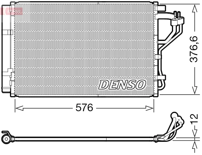 Kondenzátor, klimatizace DENSO DCN41010 – OE 976063X000