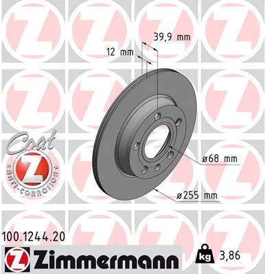 Brzdový kotouč ZIMMERMANN 100.1244.20