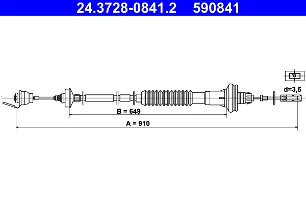 Tazne lanko, ovladani spojky ATE 24.3728-0841.2 – OE 2150X4