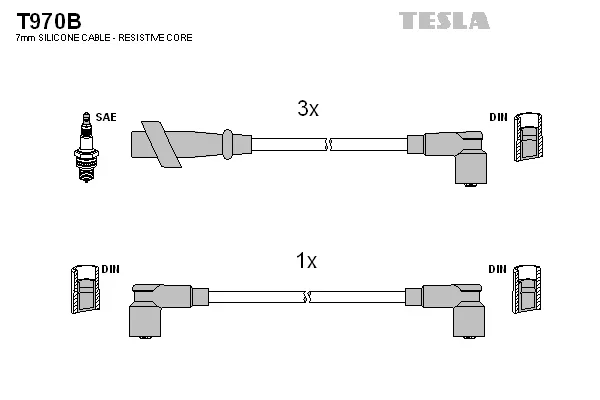 Sada kabelů pro zapalování TESLA T970B – OE 33700-82011 Sada kabelů pro zapalování TESLA T970B – OE 33700-82011
