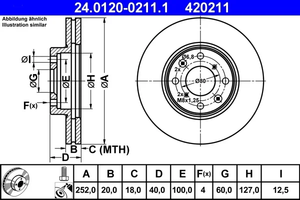 Brzdový kotouč ATE 24.0120-0211.1