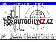 AT 412116 P/L brzdový kotouč ATE