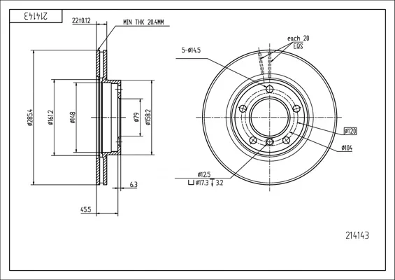 BRZ.KOTOUČ /P/ BMW 318I 98- 286/22/20.4 HART 214143