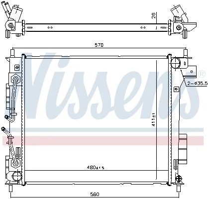Chladič, chlazení motoru NISSENS 666205 – OE 25310B2450