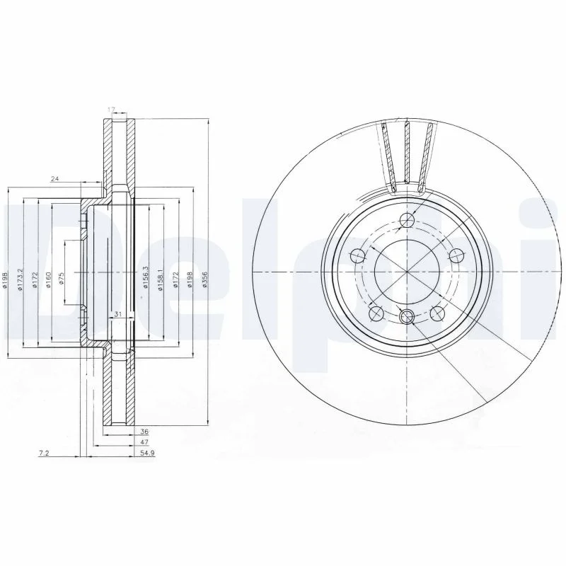Brzdový kotouč DELPHI BG9004 – OE 34116756847