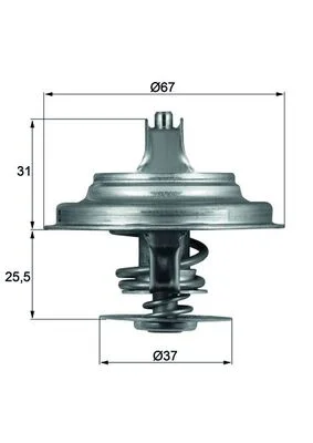 Termostat, chladivo MAHLE TX2587D