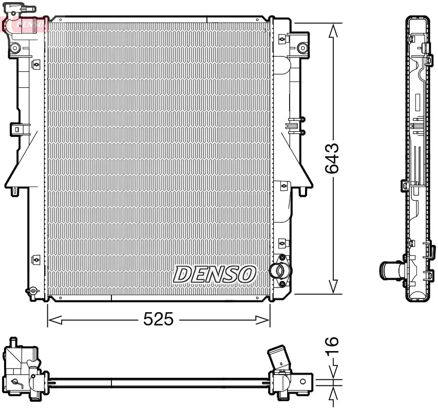 Chladič, chlazení motoru DENSO DRM45054 Chladič, chlazení motoru DENSO DRM45054