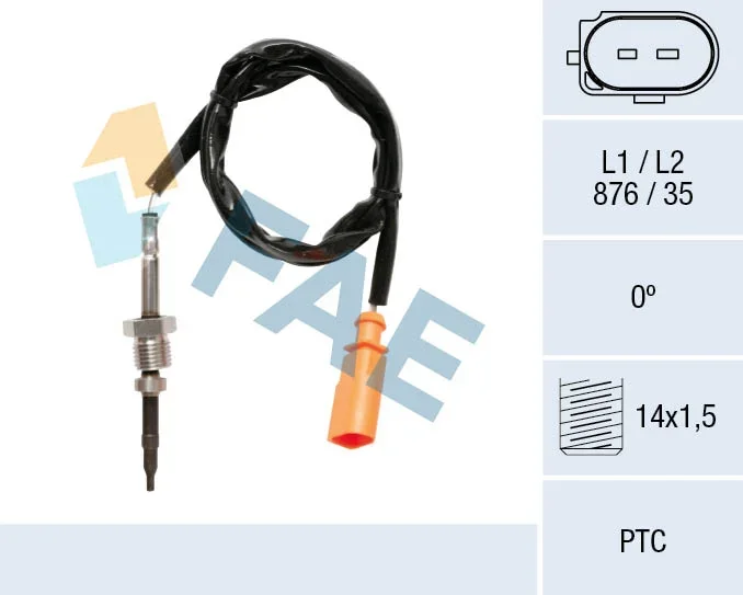 Čidlo, teplota výfukových plynů FAE 68057 – OE 03L906088AT