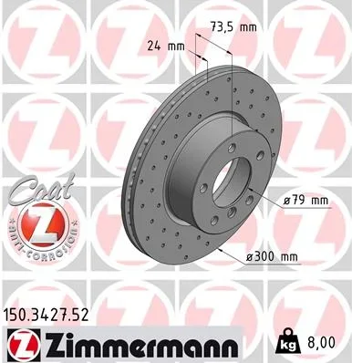 Brzdový kotouč ZIMMERMANN 150.3427.52