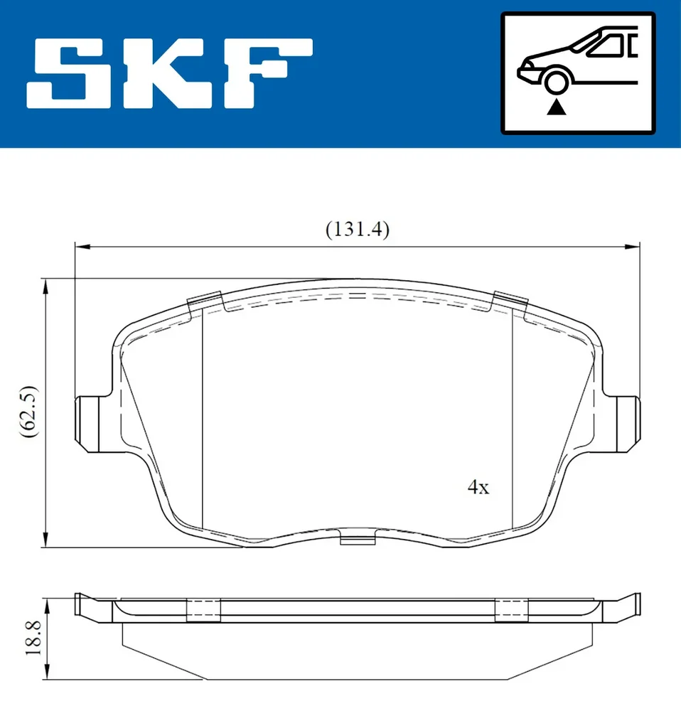 Sada brzdových destiček, kotoučová brzda SKF VKBP80517