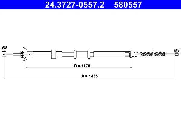 Tazne lanko, parkovaci brzda ATE 24.3727-0557.2 – OE 51708685