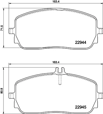 Sada brzdových destiček, kotoučová brzda HELLA 8DB355039-011