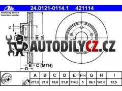 AT 421114 P/L brzdový kotouč ATE