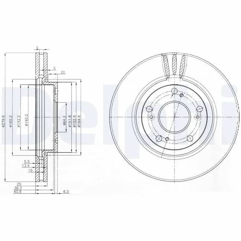 Brzdový kotouč DELPHI BG3977 – OE 45251-SEA-E00