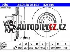 AT 428144 P/L brzdový kotouč ATE