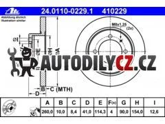 AT 410229 P/L brzdový kotouč ATE