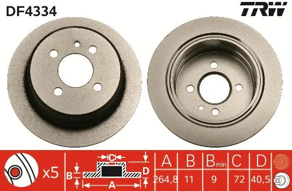 Brzdový kotouč TRW DF4334