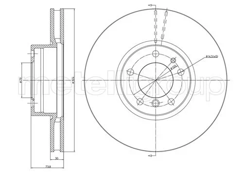 Brzdový kotouč METELLI 23-0693C – OE 34111165859
