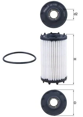 Olejový filtr MAHLE OX1184D