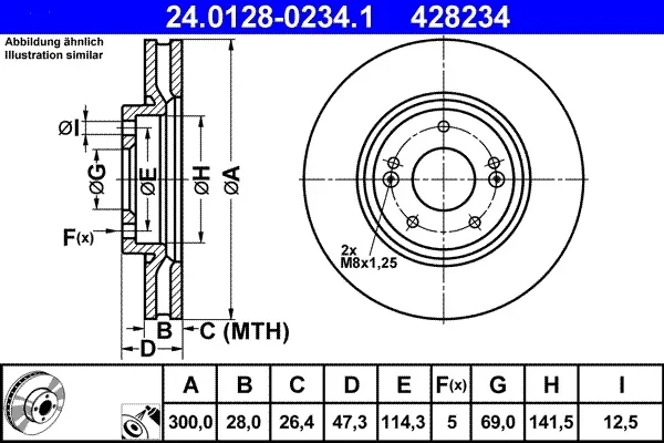 Brzdový kotouč ATE 24.0128-0234.1