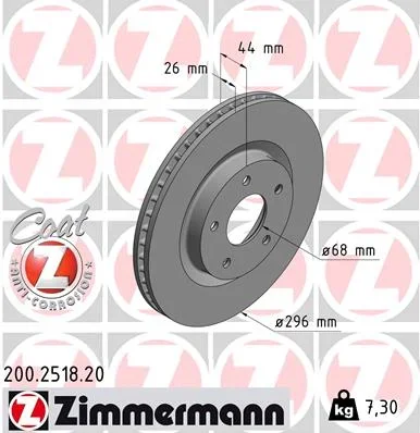 Brzdový kotouč ZIMMERMANN 200.2518.20
