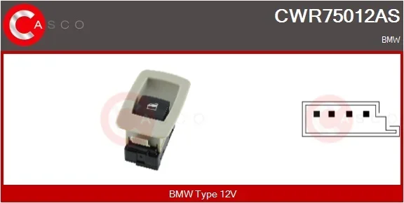 Spínač, zvedací zařízení oken CASCO CWR75012AS