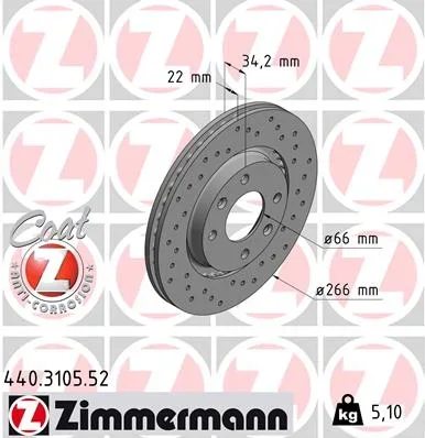 Brzdový kotouč ZIMMERMANN 440.3105.52