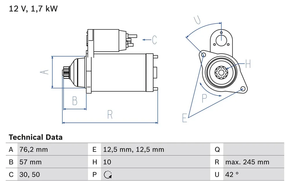 BO 0986020320 Startér BOSCH-výměnný díl