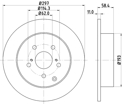 Brzdový kotouč HELLA 8DD355116-811 – OE 42431-0F020