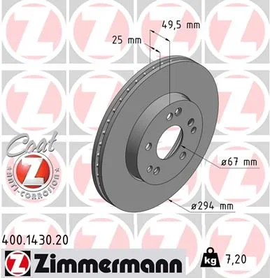 Brzdový kotouč ZIMMERMANN 400.1430.20