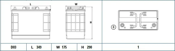 startovací baterie EXIDE EF1251 startovací baterie EXIDE EF1251