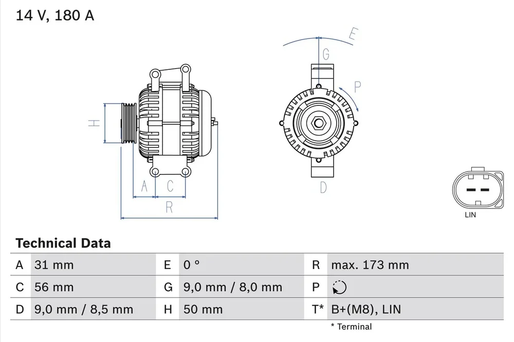 BO 0986047690 Alternátor BOSCH-výměnný díl