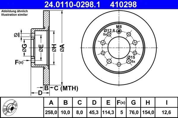 Brzdový kotouč ATE 24.0110-0298.1 – OE 58411-2C000