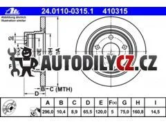 AT 410315 P/L brzdový kotouč ATE