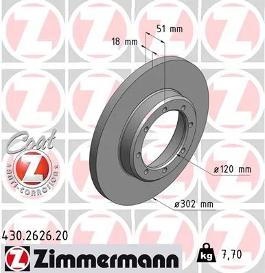 Brzdový kotouč ZIMMERMANN 430.2626.20