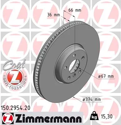 Brzdový kotouč ZIMMERMANN 150.2954.20