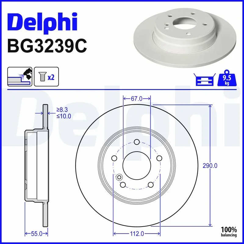Brzdový kotouč DELPHI BG3239C