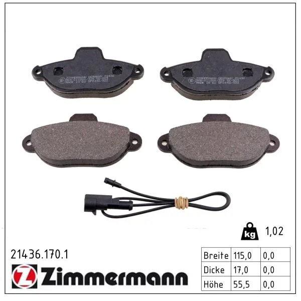 Sada brzdových destiček, kotoučová brzda ZIMMERMANN 21436.170.1