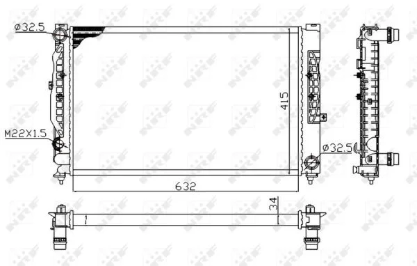 Chladič, chlazení motoru NRF 539504A