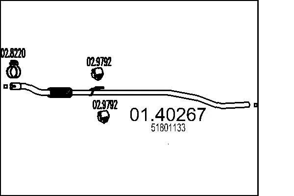 Výfuková trubka MTS 01.40267 – OE 51801133