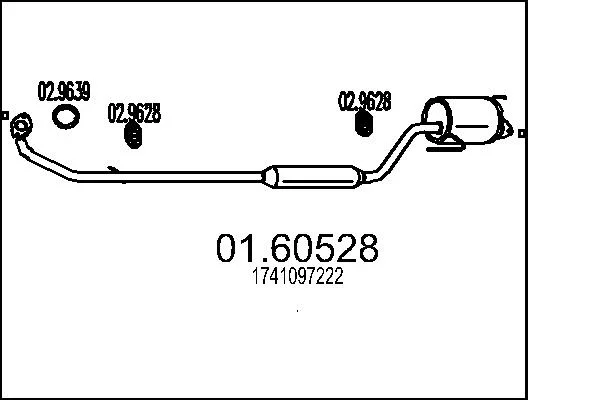Zadni tlumic vyfuku MTS 01.60528 – OE 1741097222 Zadni tlumic vyfuku MTS 01.60528 – OE 1741097222