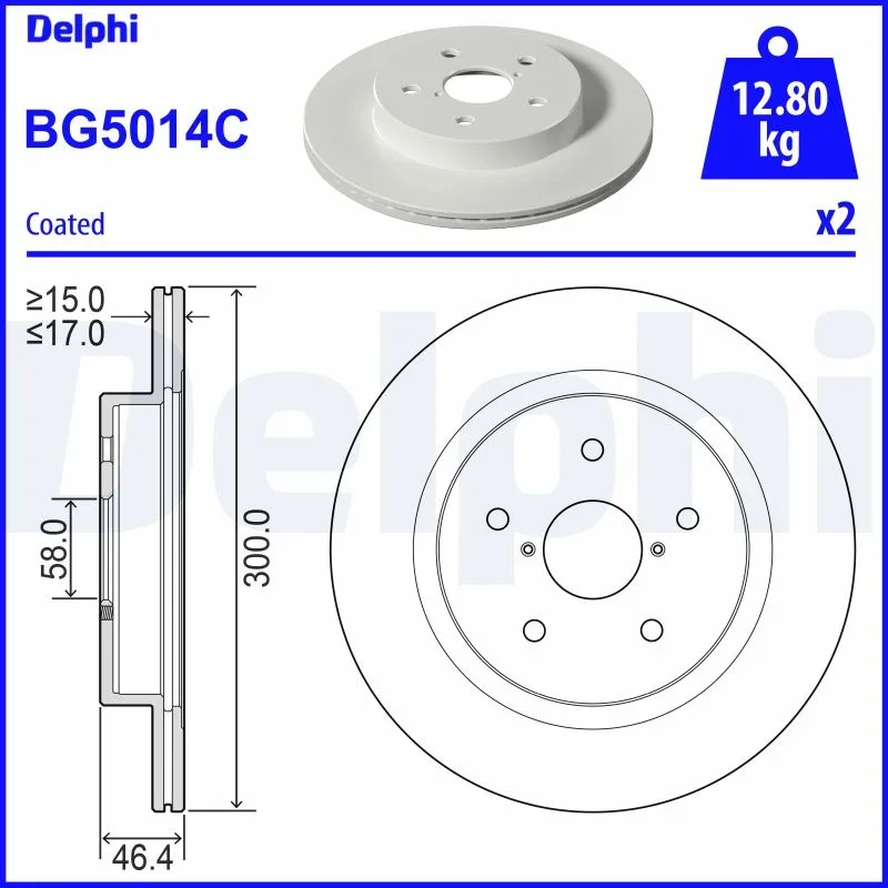 Brzdový kotouč DELPHI BG5014C – OE 26700AL010